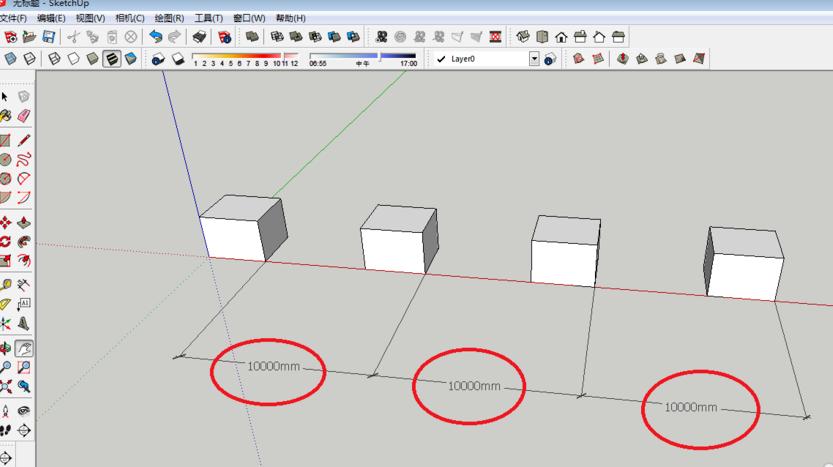 SketchUp教程 | 如何在SU和草圖大師中連續復制相同距離的多個物體？